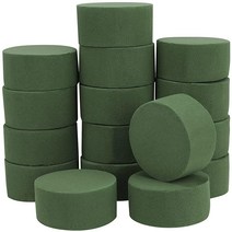 HOZEON 7.6cm3인치 꽃 폼 블록 16개 녹색 스폰지 블록 조화 웨딩 통로 파티 장식용 원형 569461