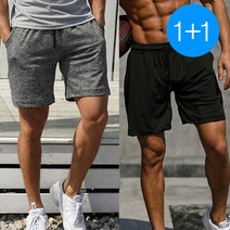 헤이가이1+1 여름 남자 반바지 스판 편안한 밴딩 반바지 트레이닝 헬스 런닝