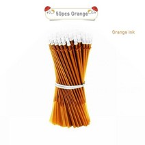 52 Pcs/LOT 0.38mm 지우개 젤 펜 블루/블랙 잉크 볼펜 리필 막대 빨 손잡이 문구 용품, 50pcs orange Refill