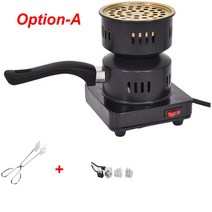 주물화목난로 220V EU 전자 검은 숯 스토브 핫 플레이트 석탄 버너 히터 요리 다기능 전기, 02 option B