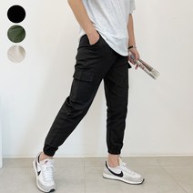 가비진 남성용 린넨 스판 카고 조거 팬츠