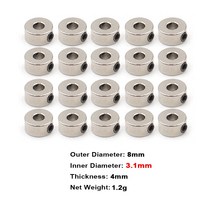 배기휀 환기팬 냄새제거 20PCS 실버 1.6mm 2.1mm 금속 휠 칼라 잠금 랜딩 기어 스토퍼 비행기 RC 고정 날개, 04 20PCS 3.1mm