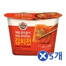 백설 바로부쳐먹는 김치전x5개 편리한 전부침 전믹스 전믹스/간단한요리/부침분말/식사대용/부침개믹스/혼족밥/혼족/전만들기/혼족안주/부침가루요리, 단일 수량