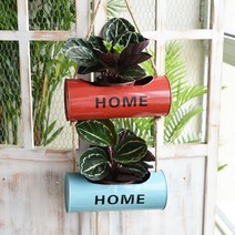 도면걸이 소 대벽걸이 화분 홀더 빈티지 버킷 실내 야외 긴 수제 식물 행거