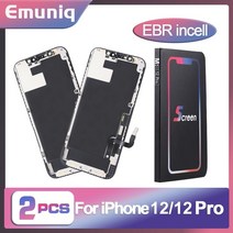 휴대폰 호환 액정수리 LCD교체 2 pcs ebr incell for iphone x xr xs max 11 pro 12 lcd 디스플레이 터치 디지타이저 어셈블리 화면 교체, 12 12 프로용 ebr