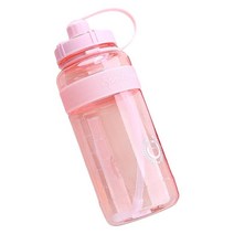 적당 스포츠 물병 체육관 옥외 달리기를 위한 밀짚 유형 튼튼한 재사용할 수 있는 주전자, 10.5 x 29.5cm, 폴리프로필렌, 분홍색