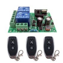 원격스위치 스마트 433MHz 범용 무선 원격 제어 AC220V 2CH rf 릴레이 수신기 및 송신기 차고 문 게이트 제어용, 1RC 3B