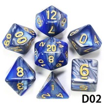 보드 게임 주사위 다면체 주사위 trpg dnd 게임 7 개대 d4 d6 d8 d10 d12 d20 보드 게임용 멀티 사이드, d02
