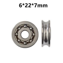 자전거베어링 U 그루브 라디안 반경 2.5mm 가이드 휠 10 개/50 개 6x22x7mm 스틸 풀리 고속 언커버 롤러, [02] 50pcs