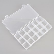 18칸 칸막이 액세서리 소품 정리함 투명 수납 케이스, 1개