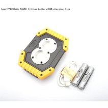 led 초강력 사냥용 써치라이트 후레쉬 야외 휴대용 LED 손전등 COB 작업 빛 투광 램프 탐조등 방수 USB 충전식 보조베터리 캠프, 18650 배터리로_검은색