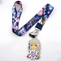 다시 제로 램 렘에서 다른 세계에서의 삶 에밀리아 매는 밧줄 넥 스트랩 ID 배지 홀더 열쇠 고리 매력 휴대 전화 키 체인, [10] And Pendant 4