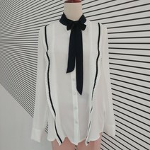 [에이비에프지] 리본 프릴 블라우스
