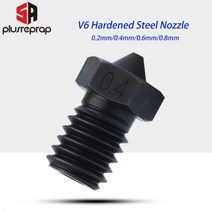 5APLUS V6 Harened Steel 노즐 PEI PEEK 탄소 섬유 1.75mm 필라멘트 인쇄용 품질, 1PCS 0.4mm, black