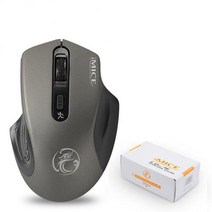 게이밍마우스 게임용 컴퓨터 RYRA 24G 무선 마우스 미니 광학 E-1800 게임 홈 사무실 노트북, 04 Grey, 한개옵션1