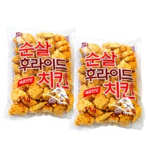 오뗄 순살 후라이드 치킨 매콤한맛 1kg [2개], 2개