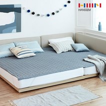 한샘 패밀리침대전용 썸머 쿨 시어서커 패드 SS + SS, 상세설명 참조