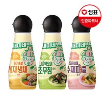 샘표 새미네부엌 요리소스 3종 3병 기획 /겨자냉채/피클/초무침, 선택:1. 닭가슴살 겨자냉채소스 295g 3병