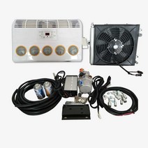 무시동 에어컨 차박 캠핑카 카라반 화물차 에어컨, 12V 빨간색 상자 + 액세서리 전체 세트