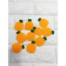 5cm 미니 납짝 과일-노랑 사과 10개 세트마그네틱 만들기재료, 파인애플
