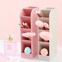 슬기로운정리생활 화장품 학용품 사무용품 다용도 사선 정리함 연필꽂이 1+1+1, M, 핑크3개