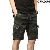 Cwadun 남자 밀리터리 루즈핏 캐주얼 카모 반바지