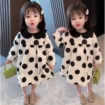 더쭈야 여아원피스 어린이 유아동 둥근카라 도트 자매 등원 유치원 나들이 데일리