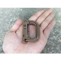 5PCS Grimloc Molle Carabiner D 잠금 링 플라스틱 클립 스냅 유형 링 버클 Carabiner 키 체인 ITW 패스너 가방 버클, 갈색