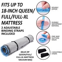 Queen/Full-XL 폼 매트리스 진공 백 이동 보관 및 배송용 스트랩이 있는 씰, 07 US Electric air pump