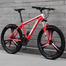 ( MTB 산악자전거 ) 24인치 26인치 입문용 크로스컨트리 자전거 21/24단, 21단, 3포크 에디션 - 레드