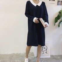 미니카라 긴팔 롱원피스 빅사이즈 하객 오피스룩 브이넥 큰옷 임산부 모임룩 120사이즈