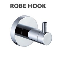 욕실 액세서리 크롬 타월 홀더 바 랙 선반 페이퍼 유리 컵 접시 브러시 천 로브 광택, 01 Robe Hook