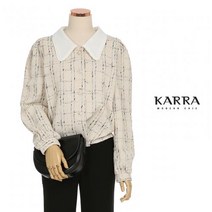[카라] KARRA 트위드카라배색블라우스_KB1WBL002Q