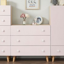 벨리카가구 트윙클 베이비 옷장 수납 서랍장 아기옷장 세트 유아동수납장, 트윙클 3단 서랍장_핑크