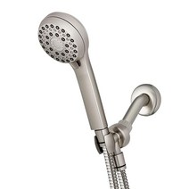 워터픽 Waterpik 고압 핸드 헬드 샤워 헤드 호스 포함 PowerPulse 마사지 6가지 모드 크롬 XAL-643ME, Brushed Nickel, 1개