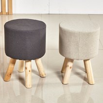 원목 원형 스툴 의자 기본형, 수납원목스툴(베이지)
