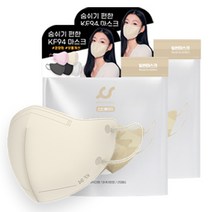 김국산 KF94 숨쉬기 편한 씬핏 새부리형 마스크 대형, 25매입, 2개, 연한황색