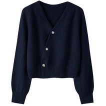 여성용 브이넥 루즈핏 니트 하늘비즈 A10 A408Y202