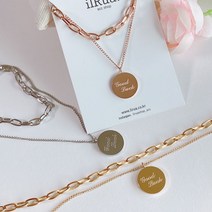 [써지컬스틸] Good luck 두줄 레이어드 목걸이