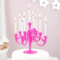 [루피너스] 샹들리에 생일케익초 촛대&캔들 세트 핫핑크