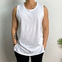 코코로맨틱 남녀공용 오버핏 레이어드 트임 롱 나시 6컬러 민소매