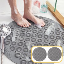 요거슨 만능발판 1+1 미그럼방지 샤워매트 욕조 발씻기 지압 세척 브러쉬 매트, 그레이