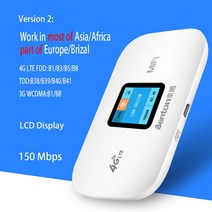 벤톤 잠금 해제 4G Lte 라우터 무선 와이파이 휴대용 모뎀 미니 야외 핫스팟 포켓 Mifi 150mbps Sim 카드, 03 보라색_01 2050mAh