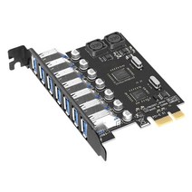 컴퓨터 부품 -7 포트 PCI-E-USB 3.0 허브 PCI Express 확장 카드 어댑터 메인보드 NEC VIA 칩 용 5Gbps, [01] GRAY