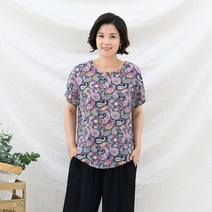[김여사] 쿨한 인견 나염 생활한복 상의 엄마옷/마담옷/중년여성