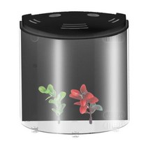 조명/등커버/어항LED 미니 5 물고기 탱크 수족관 하프 문 미니 수족관 아크릴 대용량 홈 오피스 데스크탑 수생 물고기 애완 동물 용품, Black