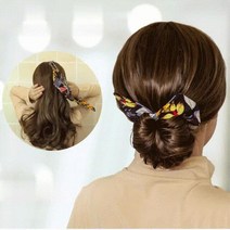 22 색상 Deft Bun 여성용 머리띠 헤어 액세서리 소녀 귀여운 머리 밴드 로프 빈티지 헤어 보우 밴드 2021 New Hair Bun Maker, 1개, 21 p-g-01 싱글 사이즈