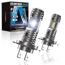 NOVSIGHT 1:1 미니 사이즈 H7 LED 헤드라이트 전구 밝은 올인원 H7 LED 하이/로우 빔 헤드라이트 변환 키트 빠른 설치 팬리스 할로겐 교체 6500K 쿨 화이트 2