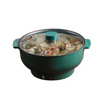 dmwd 다기능 밥솥 전기 프라이팬 국수 요리 냄비 계란 오믈렛 프라이팬 mini hotpot food steamer 수프 히터, 냄비만, 20cm