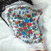 당일발송!! 여성손수건 스카프 대형 여자큰손수건 선물용 레이스손수건 면 매너 에티켓손수건 무릎덮개 김수미앞치마 꽃무늬 플라워 봄 여름 가을 단체 등산 동호회